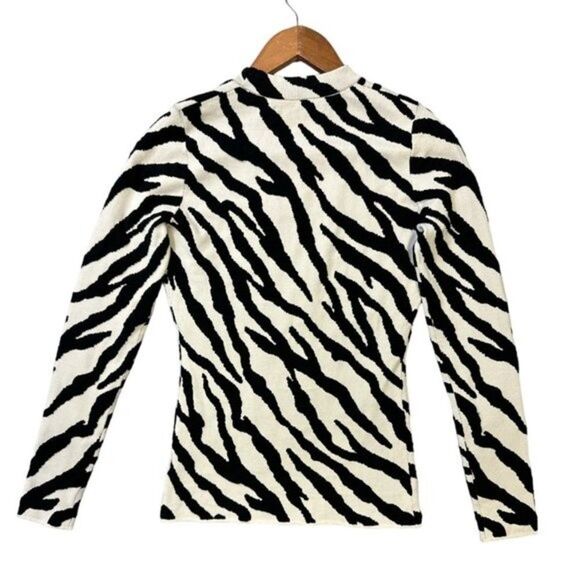 Proenza Schouler Top Silk Blend Animal Print Knit Sz S NWT Soft Elegant Chic - Picture 5 of 16